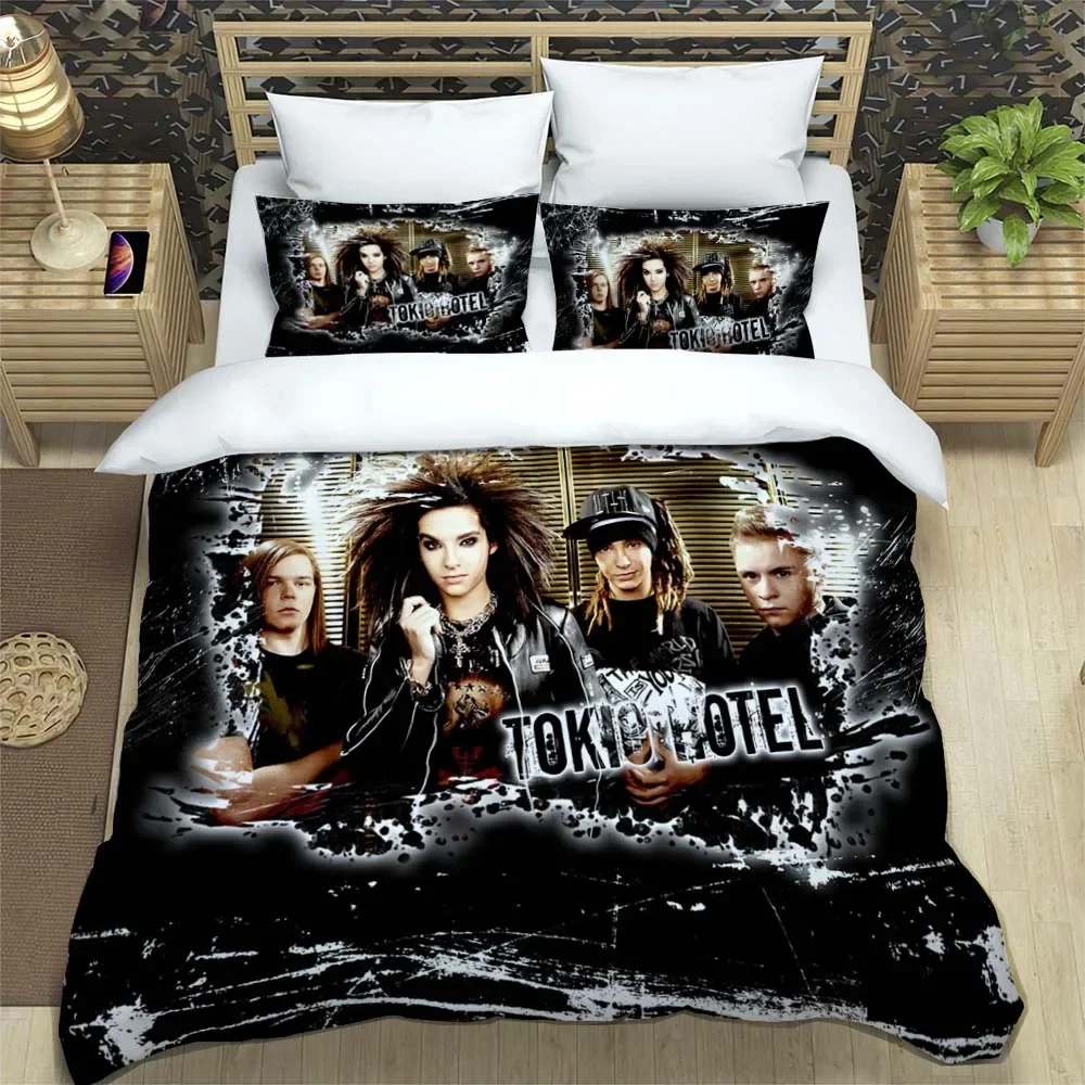 

Tokio Hotel Bedding Set 3D Printing Fashion Rock Band Home Decoration Boy Girl King Size Bedding Set Quilt Cover Pillowcas