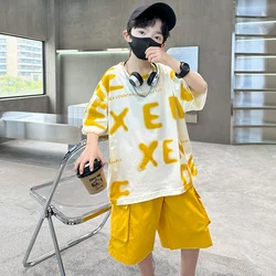 Trendy Summer Cotton T - Shirt and Shorts Set - 14 (Yellow)