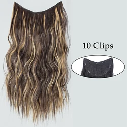 Luxurious Long Straight Synthetic Hair Extensions - Black, Brown & Blonde 80CM - 55CM-22inch (Silver)