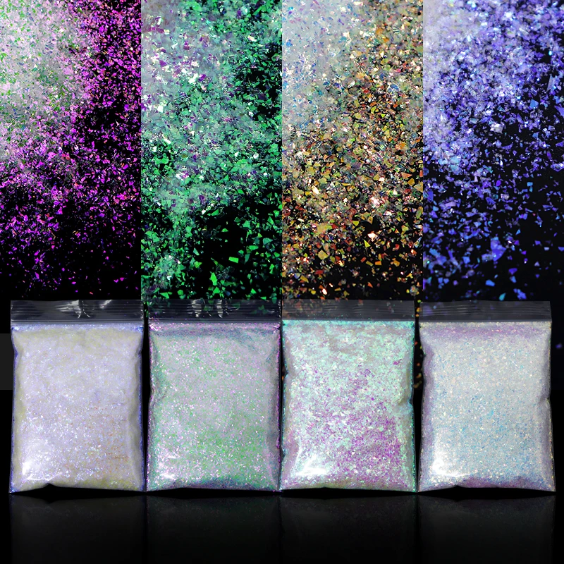 

4Pcs 50G Sparkly AB Irregular Nail Glitter Mermaid Bulk Flakes Ultra-thin Nail Art Sequins Kit For Manicure DIY Nail Accessories