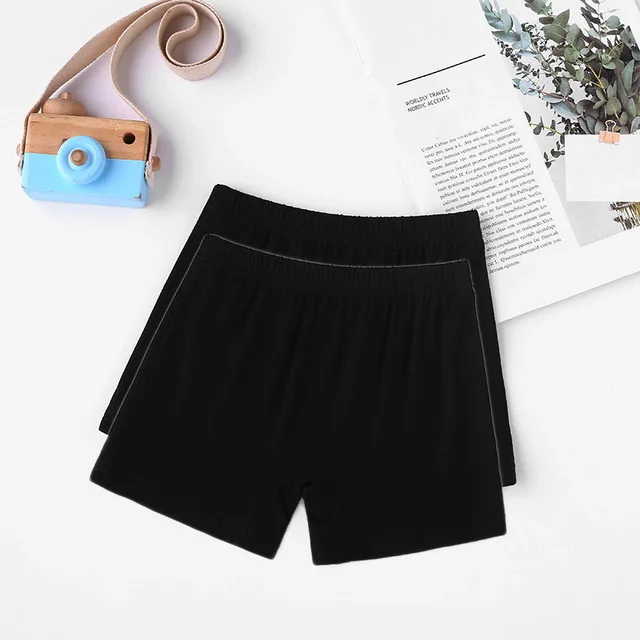 Girls Modert Kids UnderPants Children Underwear Girls Panties Anti-Shine Safety Underwear 2pcs/lot Black 2PCS