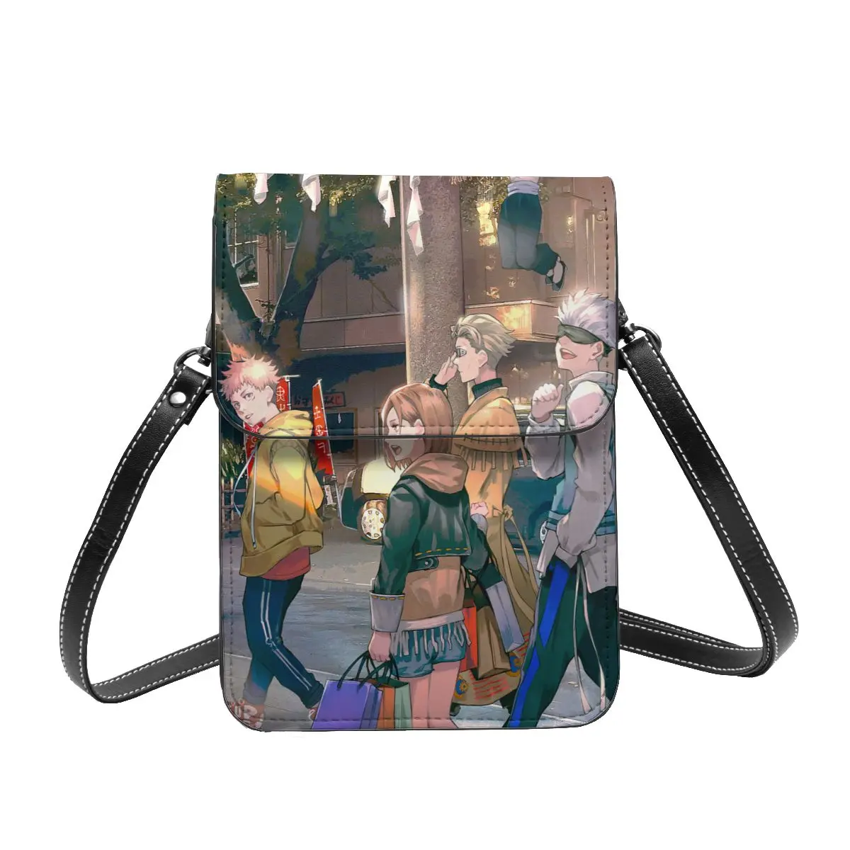 

Gojo Yuji Itadori Megumi Fushiguro Nobara Shoulder Bag Jujutsu Kaisen Shopping Fun Travel Woman Mobile Phone Bag Gifts Retro Bag