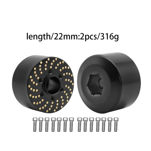 4pcs Brass Wheel Weights For RC Crawler - 1/10 Scale Hex Hub Adapter For 1.9" & 2.2" Beadlock Wheels (22mm Height) - View #4