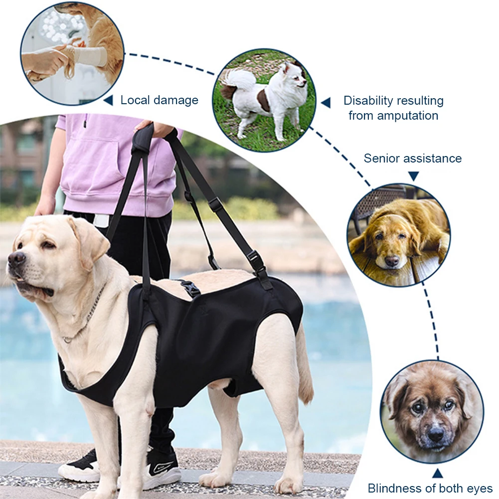 1Pc Dog Lift Harness Sling For Whole Body Dog Legs Support Carriers Harness For Elderly Injured Disabled Dogs For Large Dogs