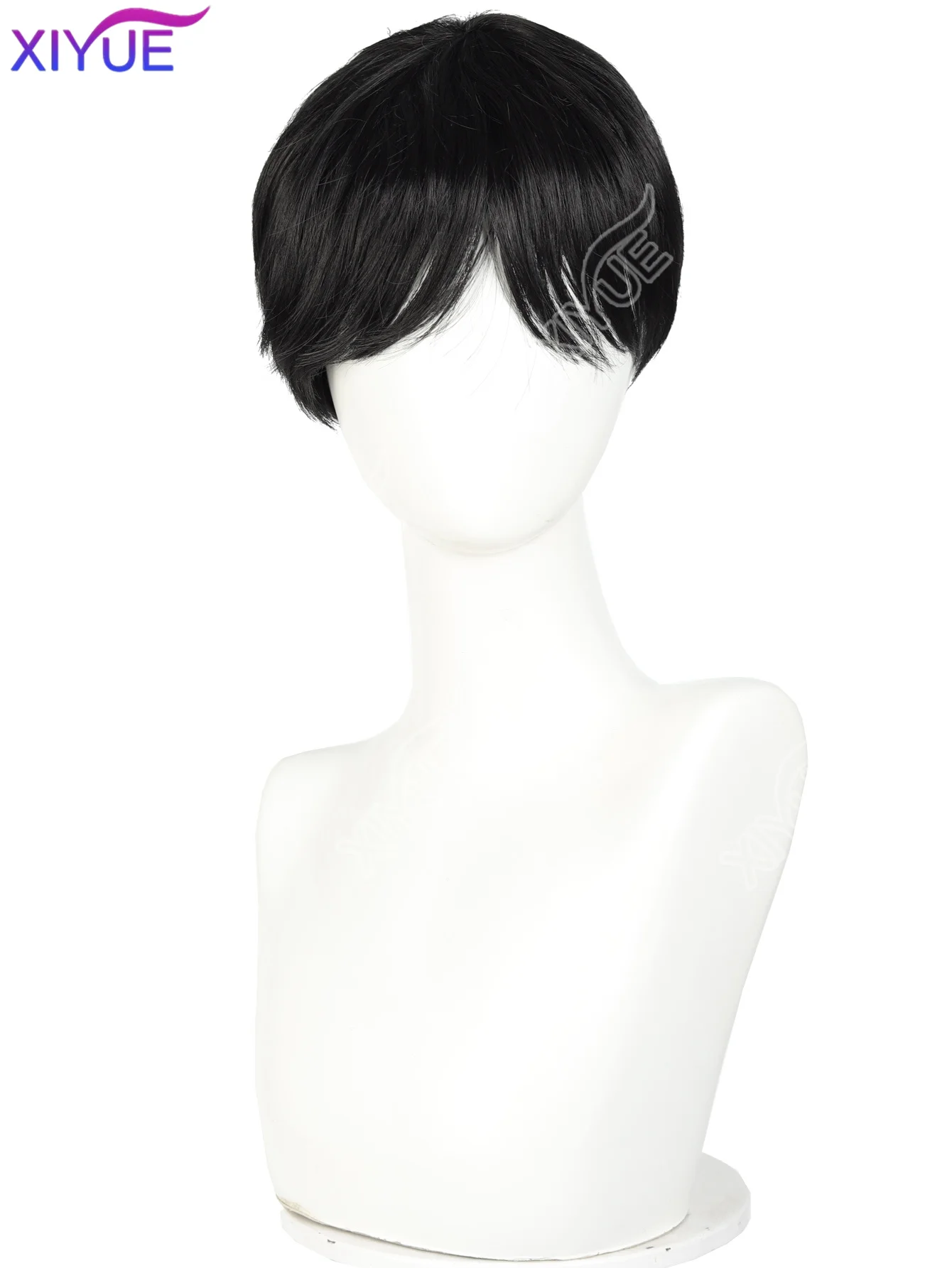 Short Black Men's Cosplay Synthetic Wig for Halloween Christmas Event Costume Party Black Men Wig for Men Women Anime Cosplay