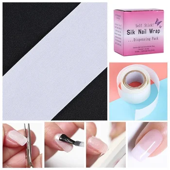 1 Roll Nail Repair Fiberglass Bag Self-Adhesive Strong Protection Reinforced Extension White Sticker Damaged Manicure Tool 1