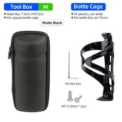 Compact Bicycle Tool Storage Box for Bike Repair Kits and Accessories (M Matt N Cage)