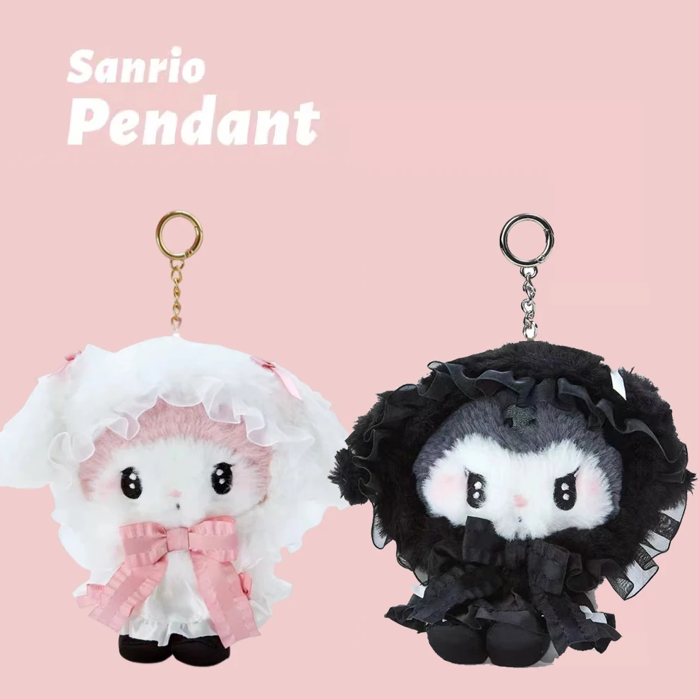 

My Melody Plush Pendant Sanrio Kuromi Keychain Mines Lolita Style Plush Doll Bag Pendant Gifts 15Cm Decorate Toy for Kids