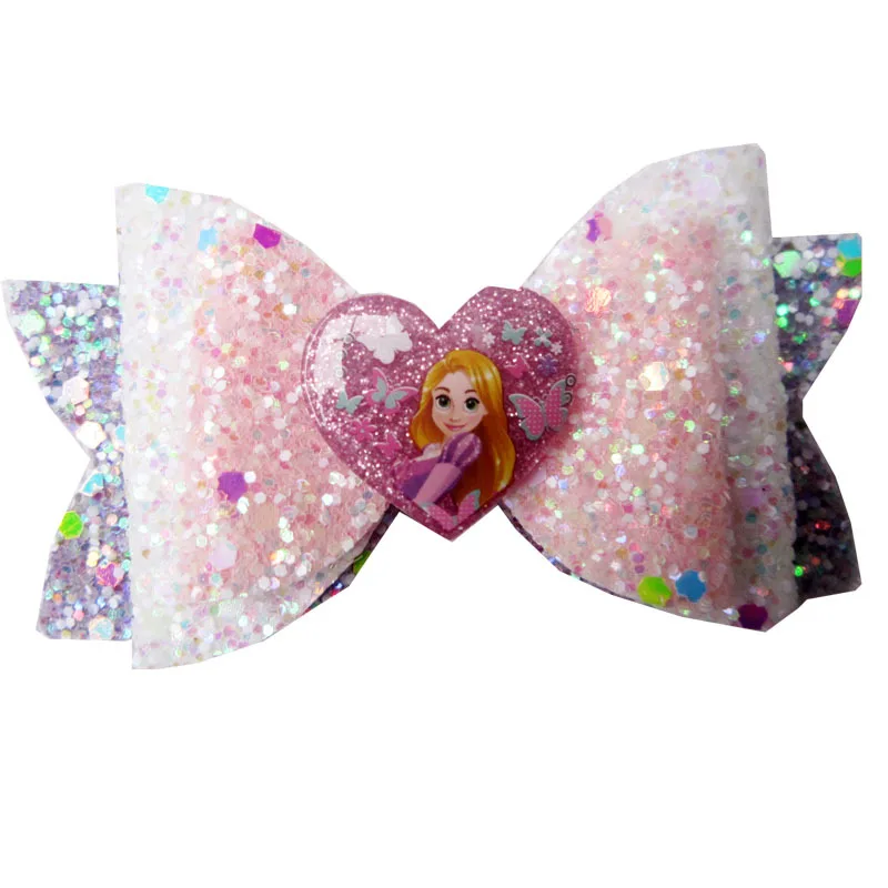 Disney Princess doll Accessory hair clip girl cartoon hair pin Frozen Elsa doll Bow clip