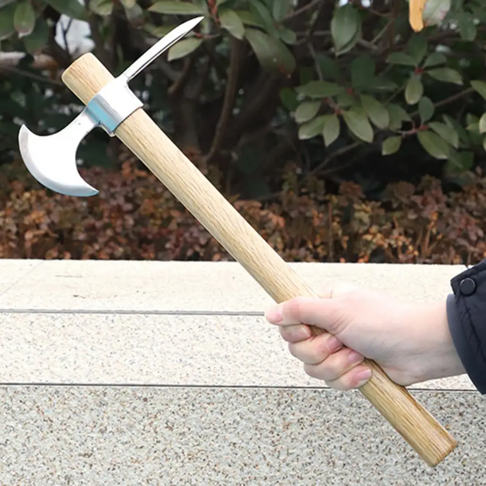 Stainless Steel Double Headed Pickaxe with Wooden Handle Loosening Soil Digging Multifunctional Mattock Pickaxe Gardening Tools garden shovel,garden hoe,garden cultivator