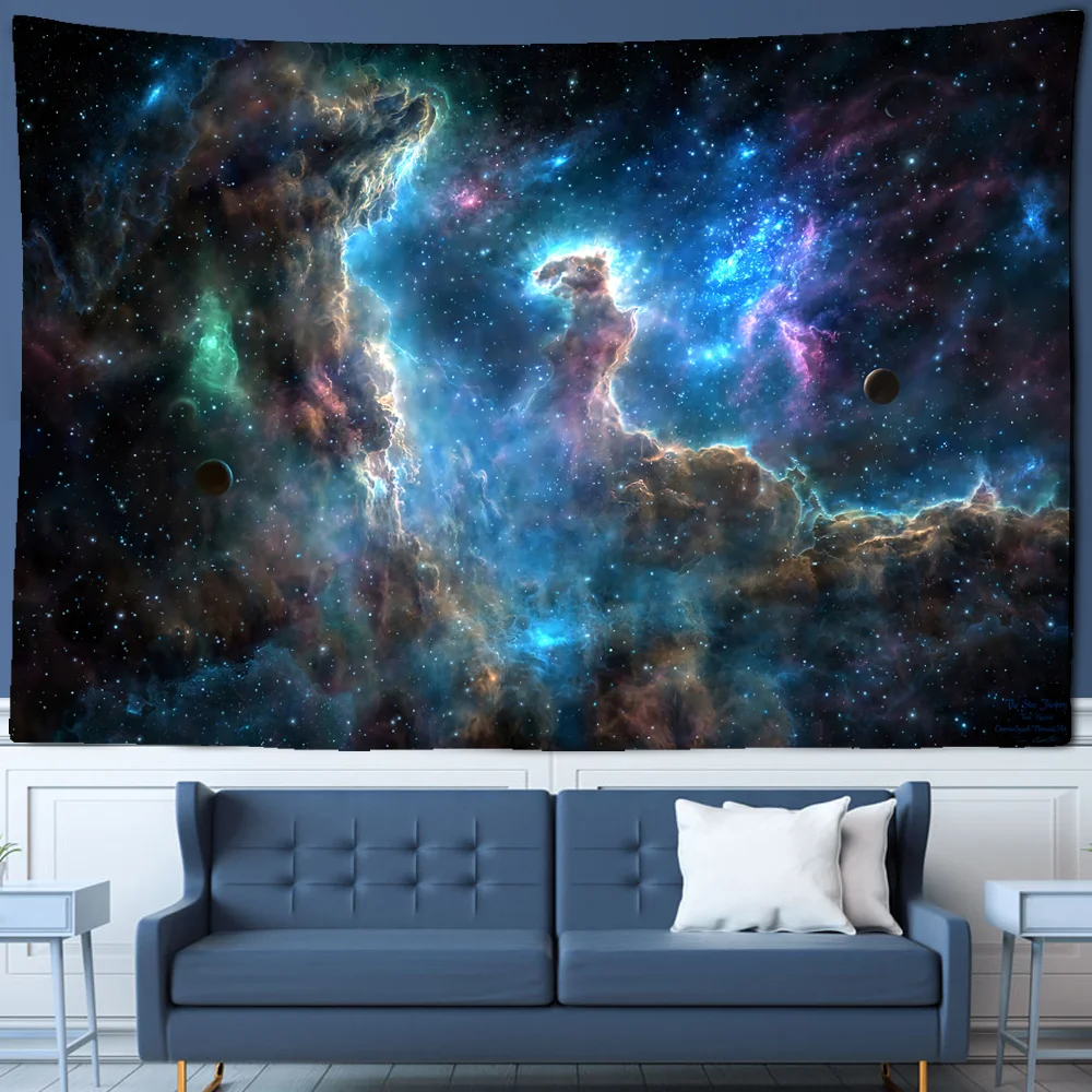Star Galaxy Tapestry Dreamy Cloud Cover Wall Hanging Bohemian Hippie Witchcraft TAPIZ Art Dormitory Decor