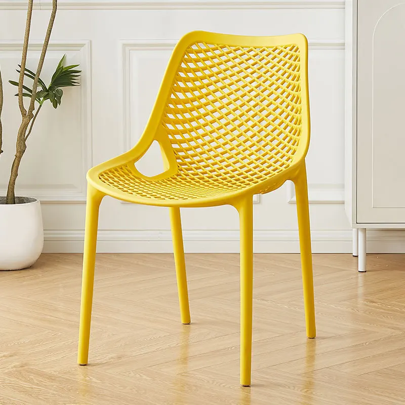 Outdoor leisure chairs, hollow coffee chairs, minimalist armrests, stackable and thickened