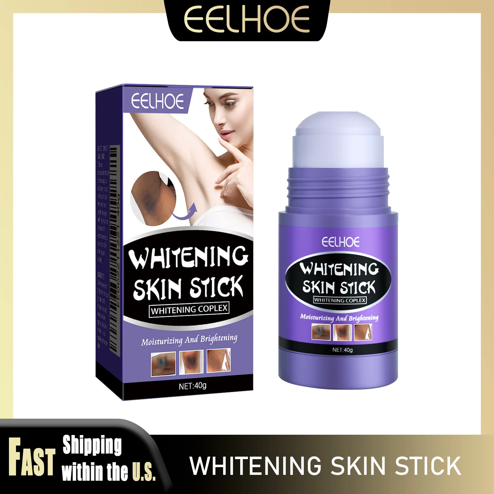 EELHOE 40g Skin Whitening Stick Moisturizing Oil Control Improve Gloss Anti-Aging Repair Skin Barrier Fade Texture Care