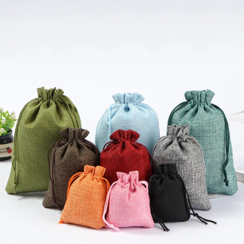 Eco-Friendly Burlap Drawstring Gift Bags | Rustic Jute Pouches for Wedding Favors, Handmade Jewelry, DIY Crafts, Party Supplies, 2