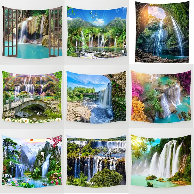 

Waterfall Beautiful Pattern Wall Art Tapestry Rectangular Hanging Mural Decor