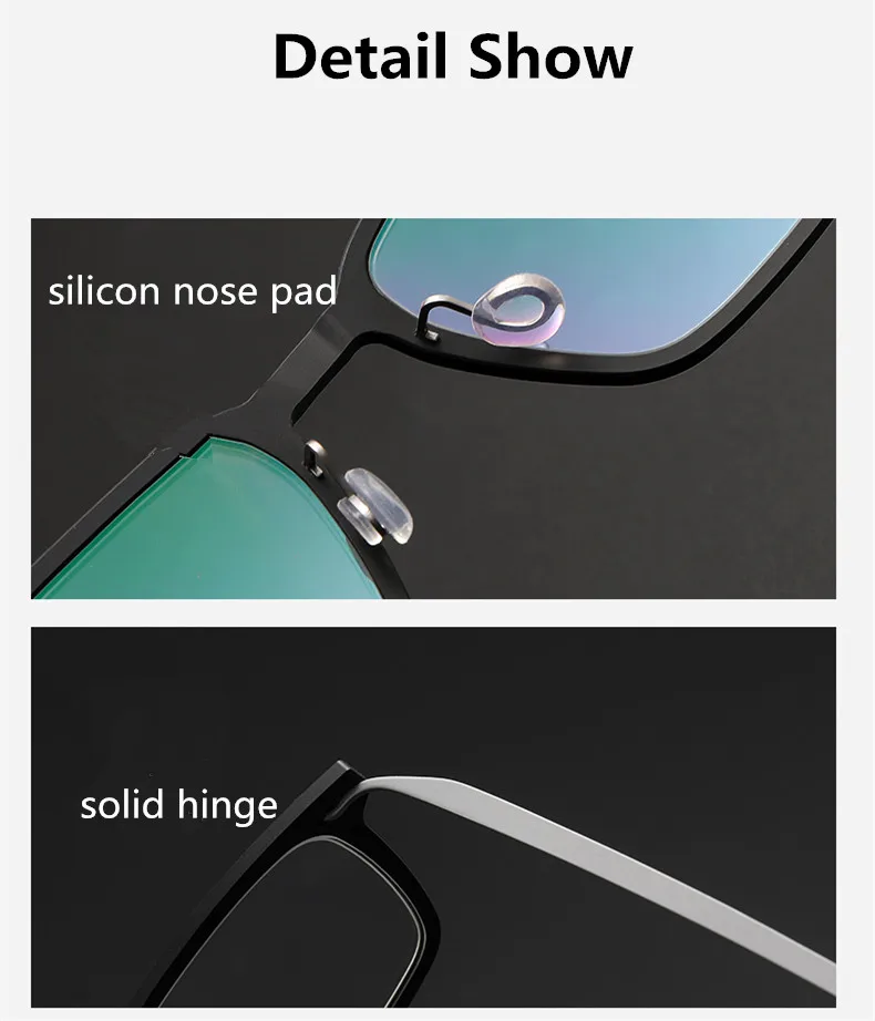 Dänemark Marke quadratische Titan Brille Rahmen Männer schrauben lose ultraleichte optische Brillen Frauen verschreibung pflicht ige Brillen 6528 Gafas – Detail 5