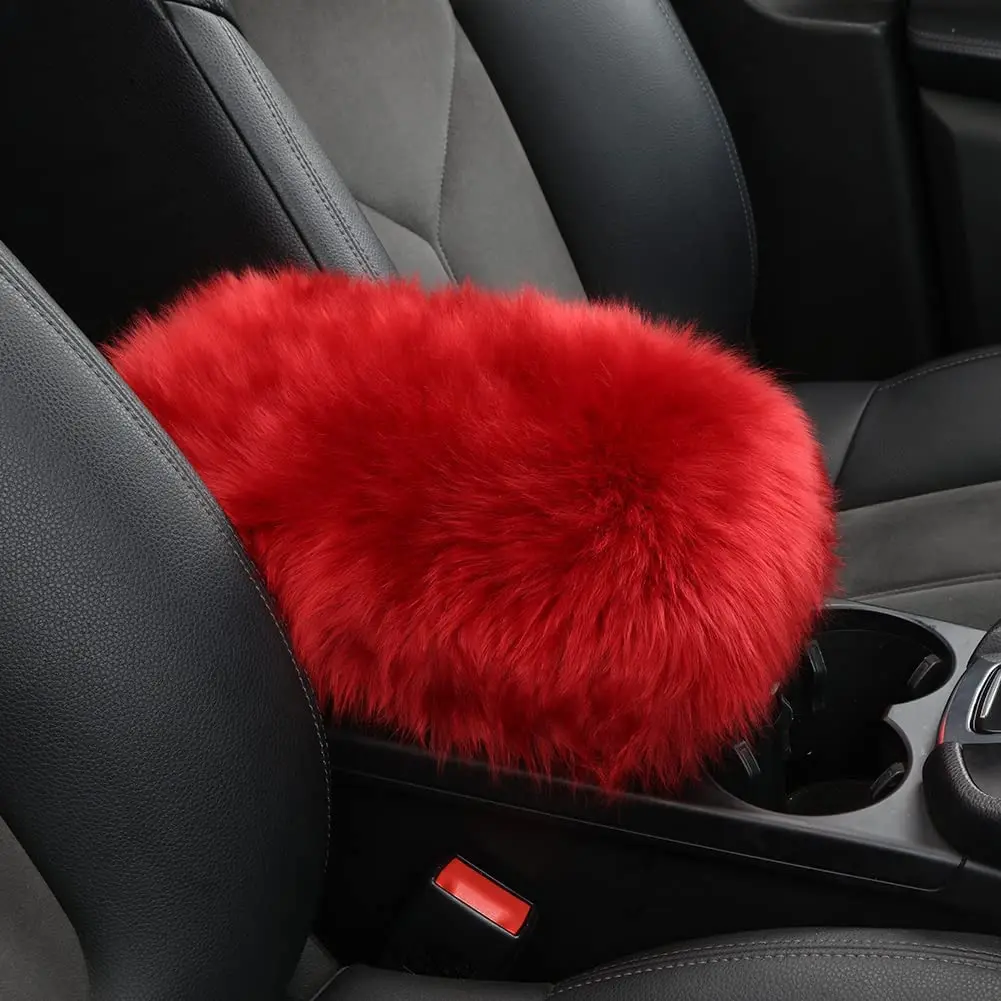 Universal Soft Car Armrest Cover faux fur Fluffy Auto Center Console Seat Box Protector Covers Cars Accessories 11.8x6inch center console armrest car armrest box armrest box car armrest cover center console cover armrest pad car armrest mat
