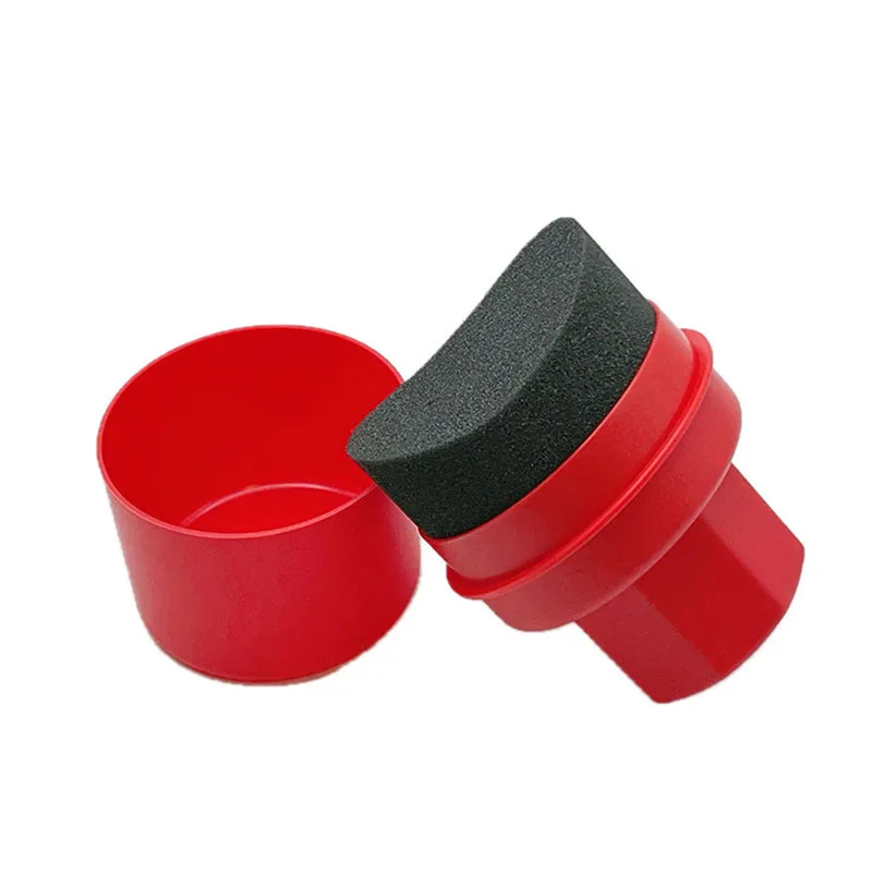 Auto Rad Polieren Wachsen Gebogene Reifen Schwamm Pinsel Mit Abdeckung Reifen Sauber Kontur Dressing Applikator Pads für Auto Zubehör – Detail 11