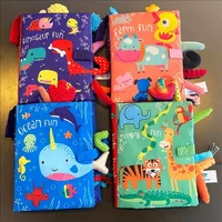 Soft Baby Books 3D Touch Feel Cloth Crinkle Books for Babies Sensory Early Learning Stroller Toys for Infant Baby 0 3 6 12Months