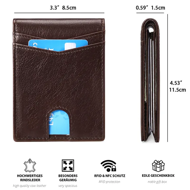 Card Wallet For Men FeBohao RFID Wallet For Men Minimalist Wallet