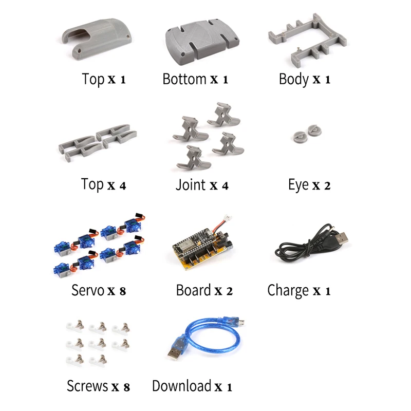 Quadruped Spider Robot Arduino Esp8266 Nodemcu Open Souce Arduino Project stem kits for kids