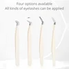 618 4Types Stainless Steel False Eyelash Tweezers Anti-static Pincet Curved Strip Lashes Extension Tweezer Makeup Tools Lashes 5