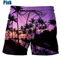 Coconut Tree Hawaiian Beach Shorts 3D Printing Summer Men's Casual Swimming Shorts High Elastic Quick Dry Swim Trunks 2