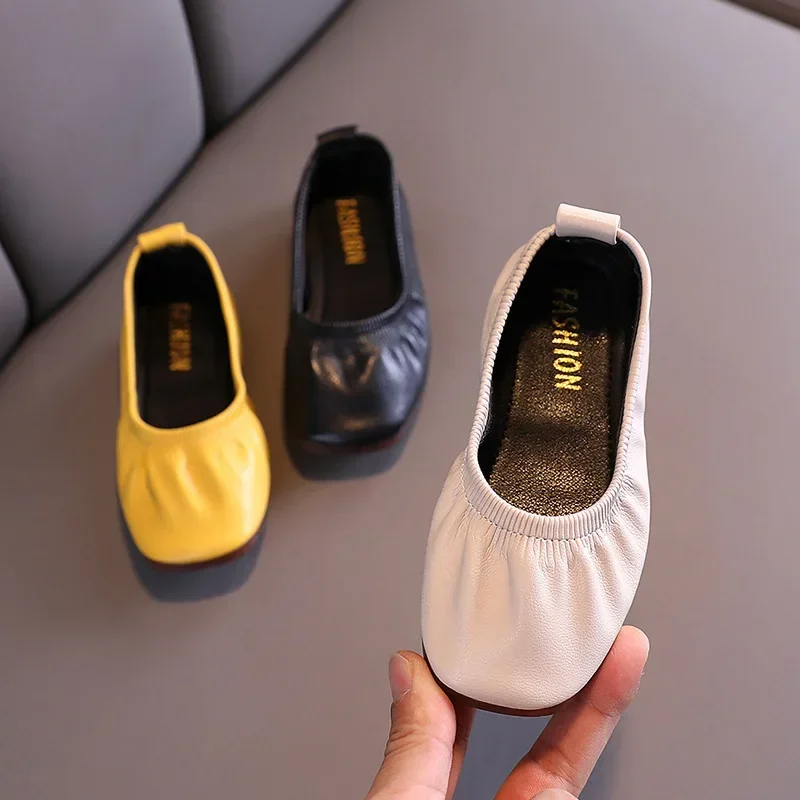 Princess Girls Flat Shoes Breathable Soft PU Leather Dress Shoes for Party Ballet Dance Slip-on Overshoes Casual Moccasin F12282 2