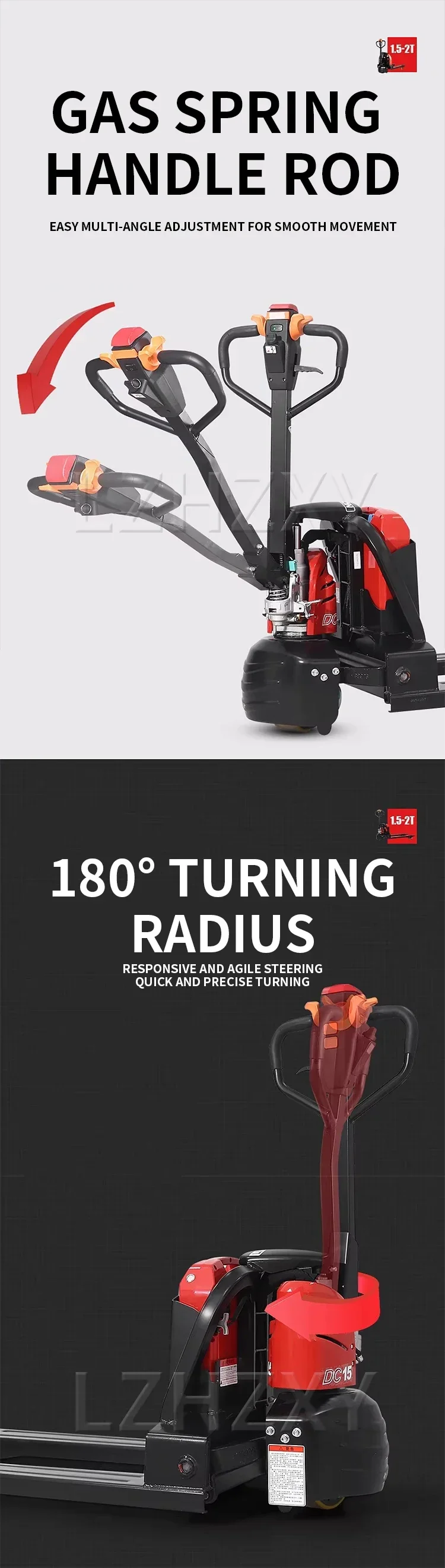 All-Electric Forklift, 1.5-Ton Hydraulic Pallet Truck, 24V 20Ah/30Ah Battery-Pow