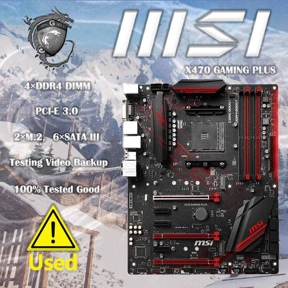 Usato Msi X470 Gaming Plus Computer Usb3.0 M.2 Scheda Madre Ssd Nvme Am4 Ddr4 X470 Scheda Madre Desktop