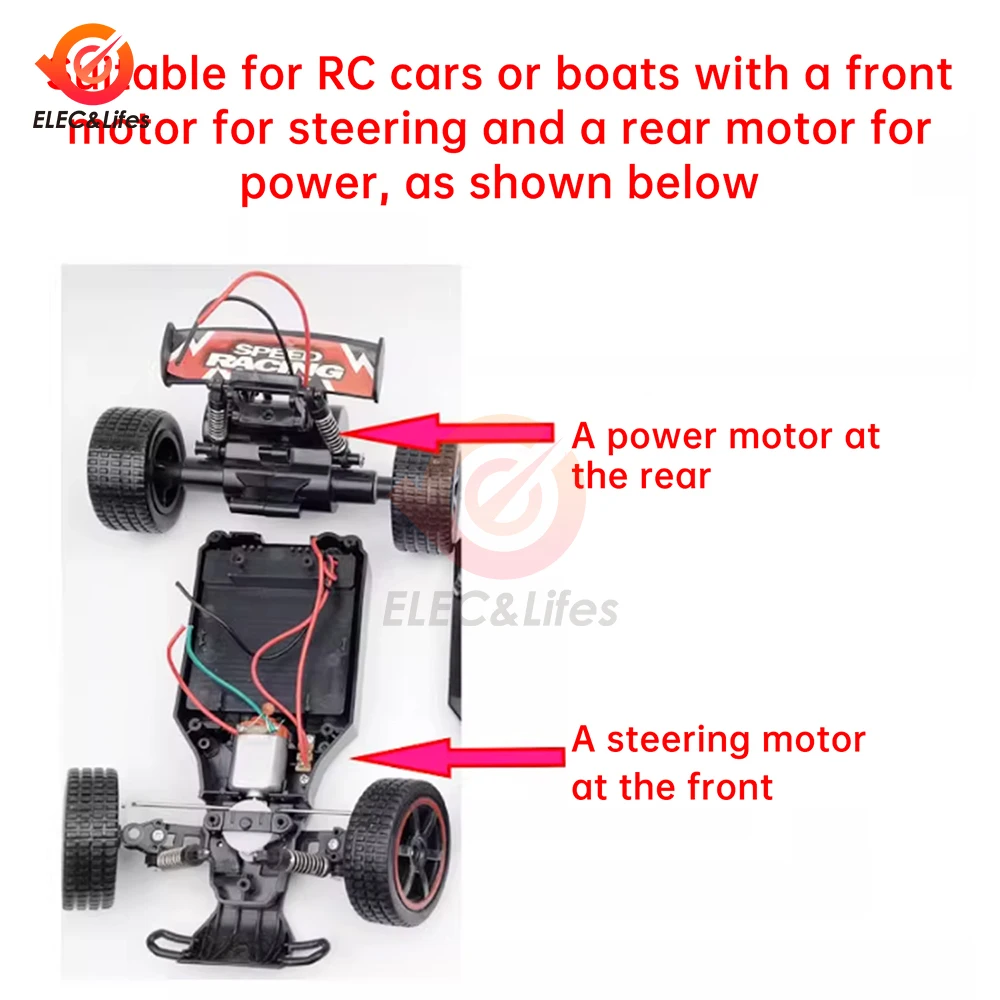 Kit modulo ricevitore telecomando per auto giocattolo ricaricabile a 4 canali 2.4G Interfaccia di tipo C per robot di navi con telecomando senza fili - immagine 4