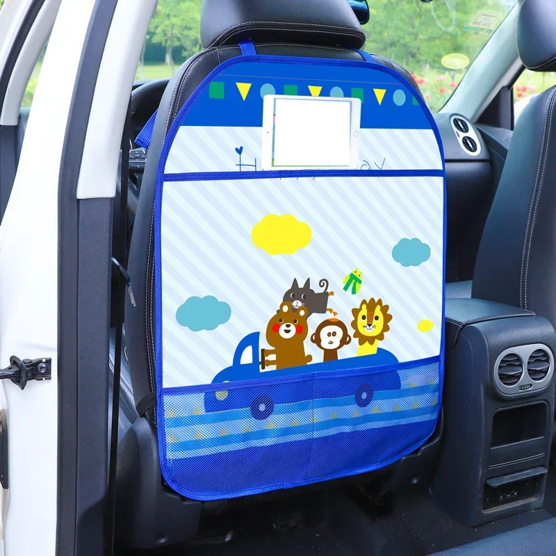 Car Back Seat Organizer Touch Screen Tablet Holder Automatic Storage Pocket Protector Travel Car Seat Organizer