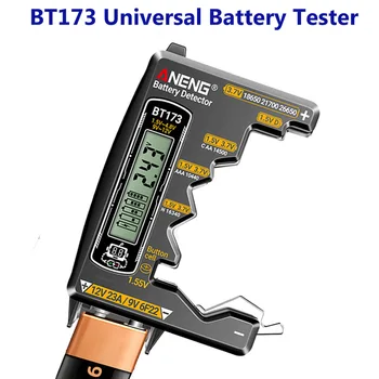 Tester per Batterie BT173, Rilevatore di Alta Precisione per Batterie 9V 12V 23V AA AAA N, Strumento Diagnostico per Batterie a Bottone