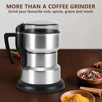 Moulin à café électrique 400W, moulin à épices, grand moulin de cuisine domestique avec poignée, prise EU, pour grains de café, épices, poivre, graines, herbes, aliments secs 5