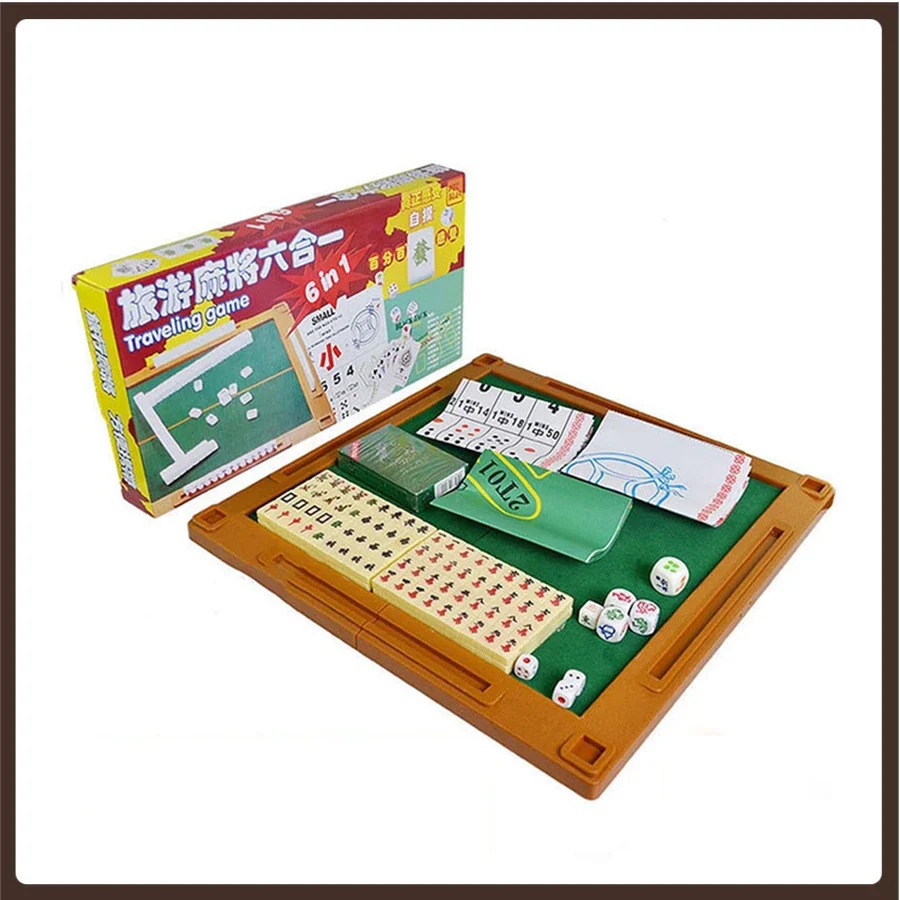 ensemble-de-jeu-mini-mahjong-table-pliante-cadeau-d'urgence-144-voyage-resine-ivoire-famille-chinois-traditionnel-etude-accessoires