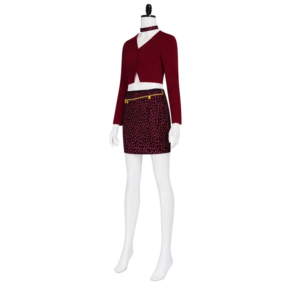 Nurse Maria Cosplay Movie Silent Fantsy Costume Terror Red Coat Sexy Leopard Skirt Hill Costume Halloween Party Suit for WOman