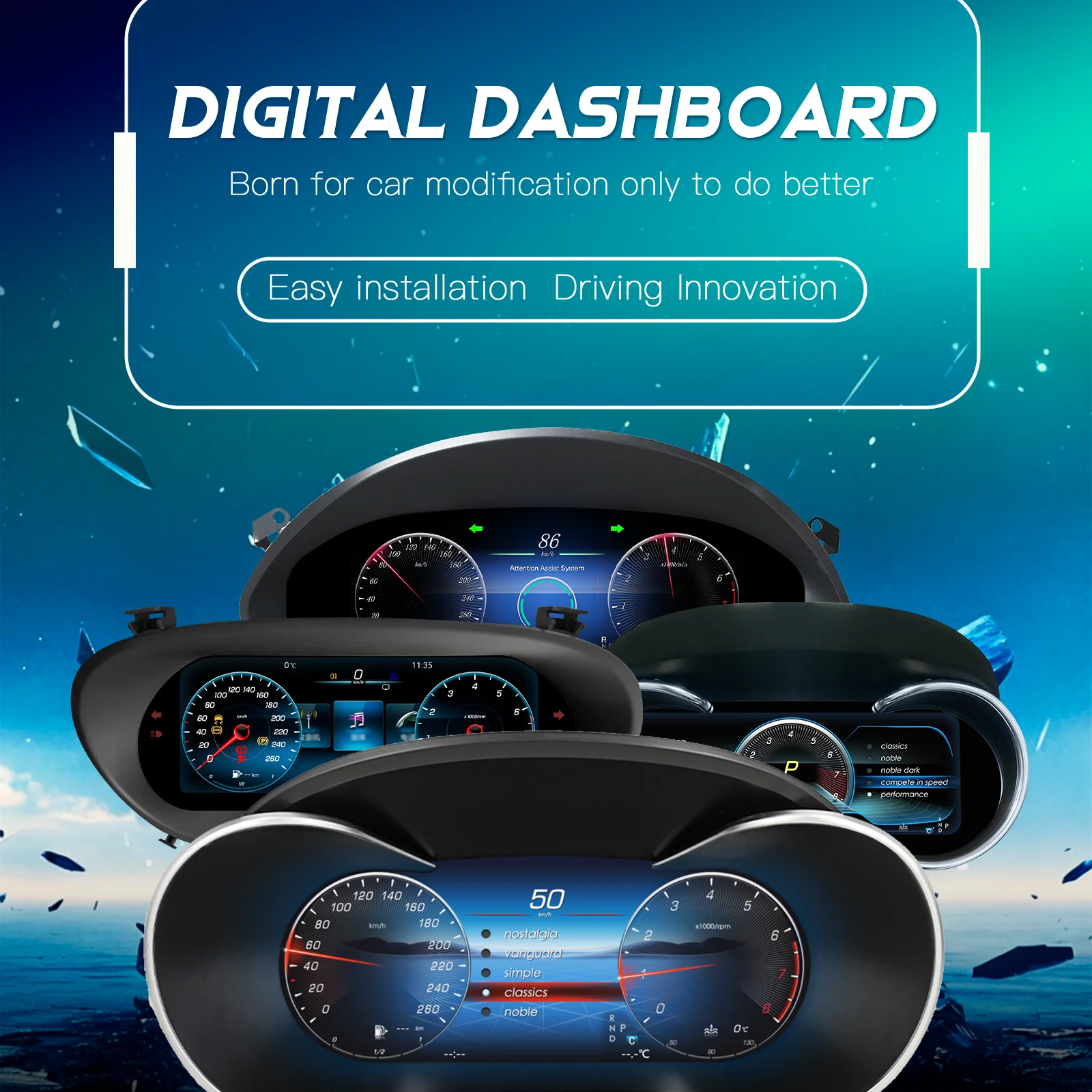 Panel de Instrumentos Digital LCD de 12.3'' para Benz Clase E W212 LHD, Años 2010-2015, Compatible con Carplay, HDMI, Velocímetro LCD, Cabina Virtual 2