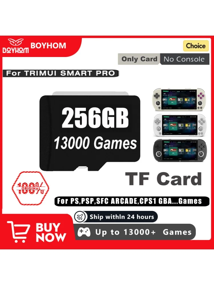 Tarjeta SD para consola de juegos portátil Trimui Smart Pro, 64G, 128G, 256G, pantalla IPS de 4,96 pulgadas, sistema Linux, Joystick, tarjeta de juego RGB TF 1