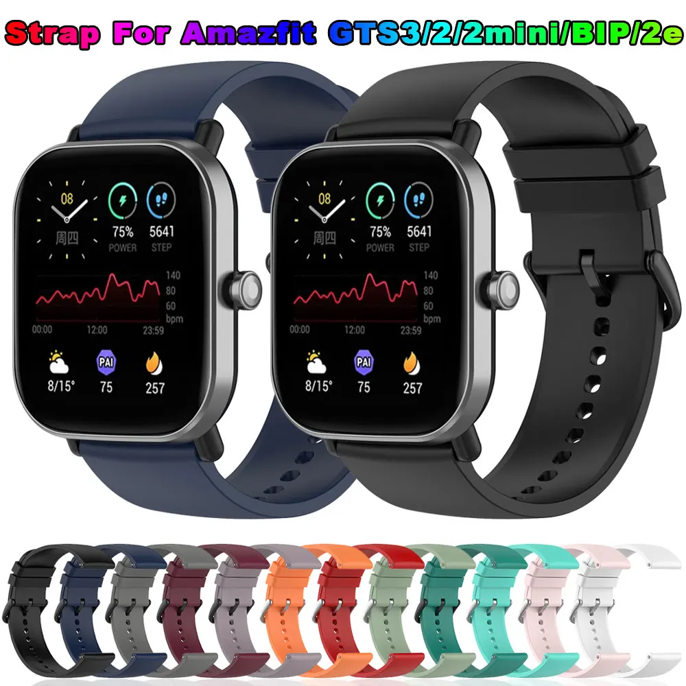 Versatile 20mm Silicone Smart Watch Strap Bracelet