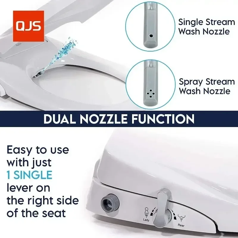 Bidet Washing Toilet Lid Cover, Non-electrical Flushing Toilet Seat Cover with Female Washing Buttocks,Universel Wc Seat Lid