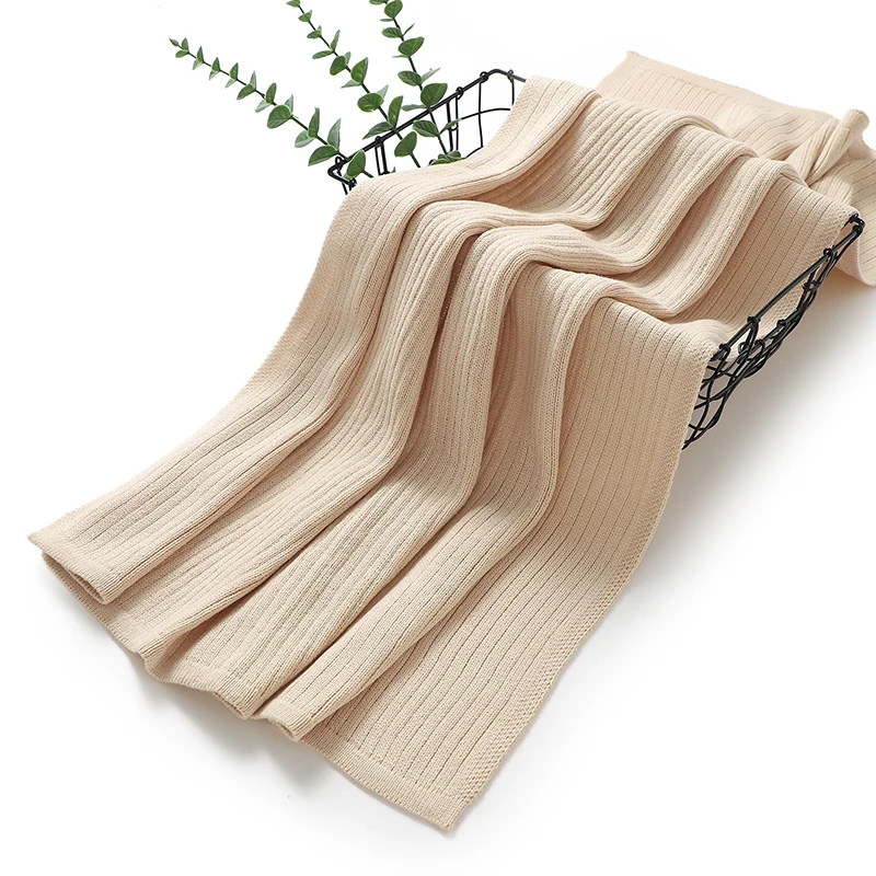 Baby Stroller Swaddle Wrap Blankets for Newborn Boys Girls Cotton Knitting Bedding Cellular Ultra-Soft Infant Kids Receiving Mat - 4