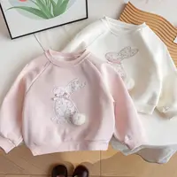 Fashion Girls Baby Spring Autumn Clothes Cute Rabbit  Sweaters Shirts Princess Long Sleeved Tops,Kids Children Casual Clothing