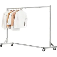 Industrial Grade Z-Base 70in extra long Clothes Garment Rack, Commercial Grade Rolling Clothing Rack 1