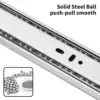 14inch Soft Self Close Drawer Slides 6 Pairs (12pcs) Full Extension Ball Bearing Drawer Slides 3 fold Full Stretch Side Mount 6
