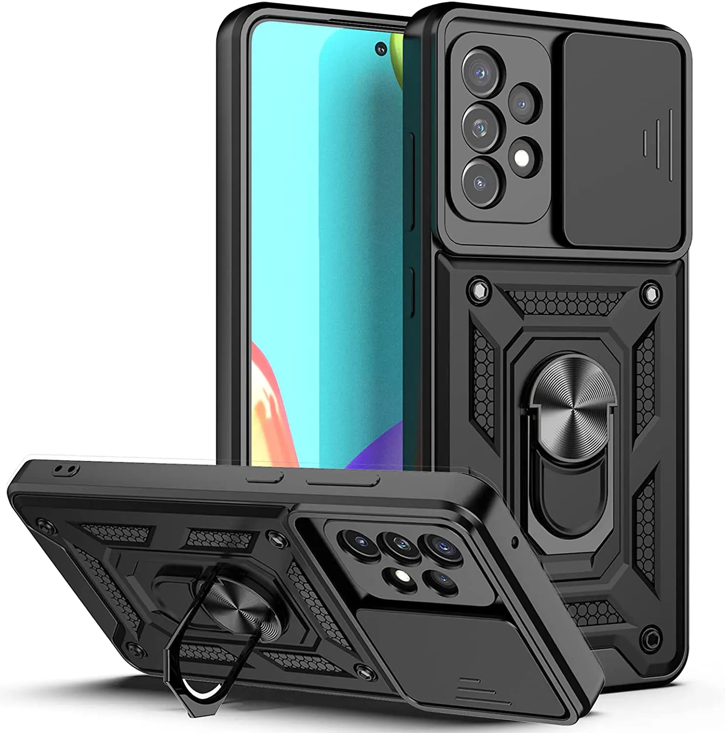 Slide Camera Lens Case for Samsung Galaxy A12 A21s A22 A32 A50 A51 S23 S24 Ultra S22 Plus S21 FE A52 A71 A72 Bumpers Armor Cover