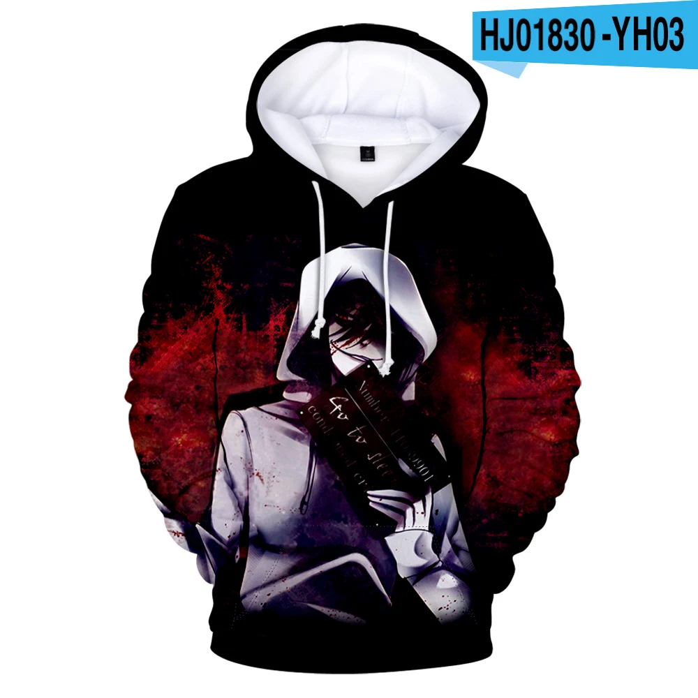 2023 Harajuku style Jeff The Killer 3D Hooded Sweatshirt Casual