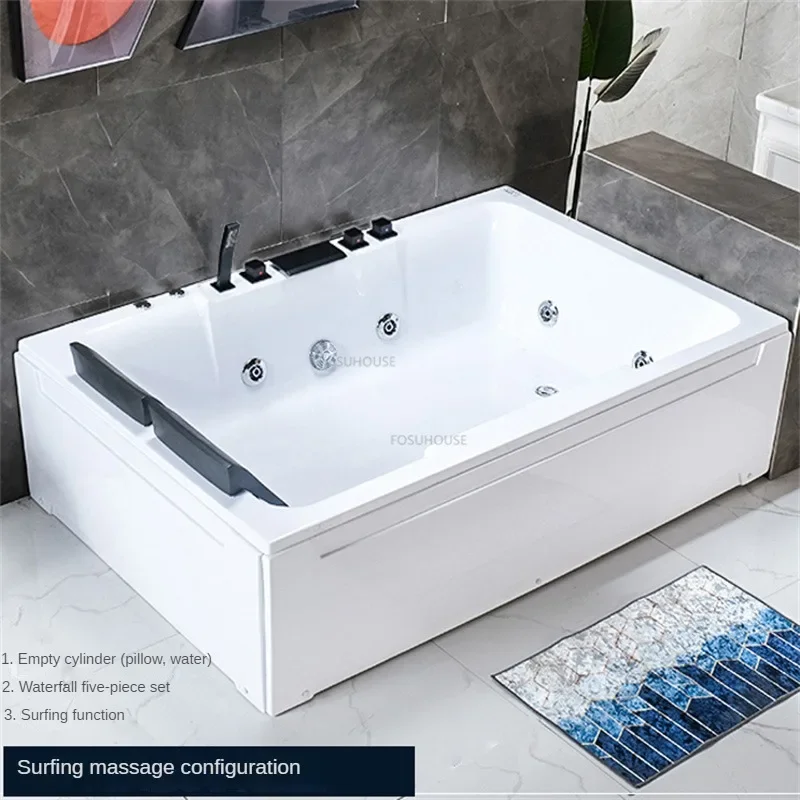 Acrylic Double People Bathtub Portable Household Bathroom Couple Adult Bathtub  Shower Integrated Independent Massage Bathtub 5