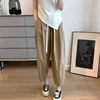 M-3XL Maternity Summer Trousers Solid Color Drawstring Waist Ankle-length Pants Loose Casual Pregnant Woman Capris with Pockets 6