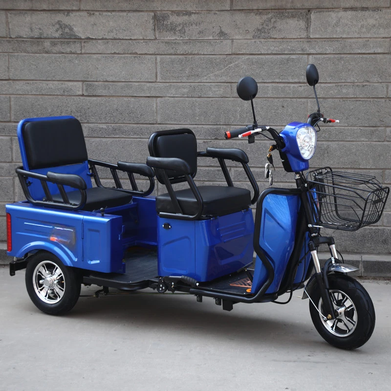 3 wheel open type 48v 600w 3 passengers riding electric passenger tricycle food delivery cargo electric tricycle off road fat tire electric tricycle riding pedal assisted 3 wheel electric bike