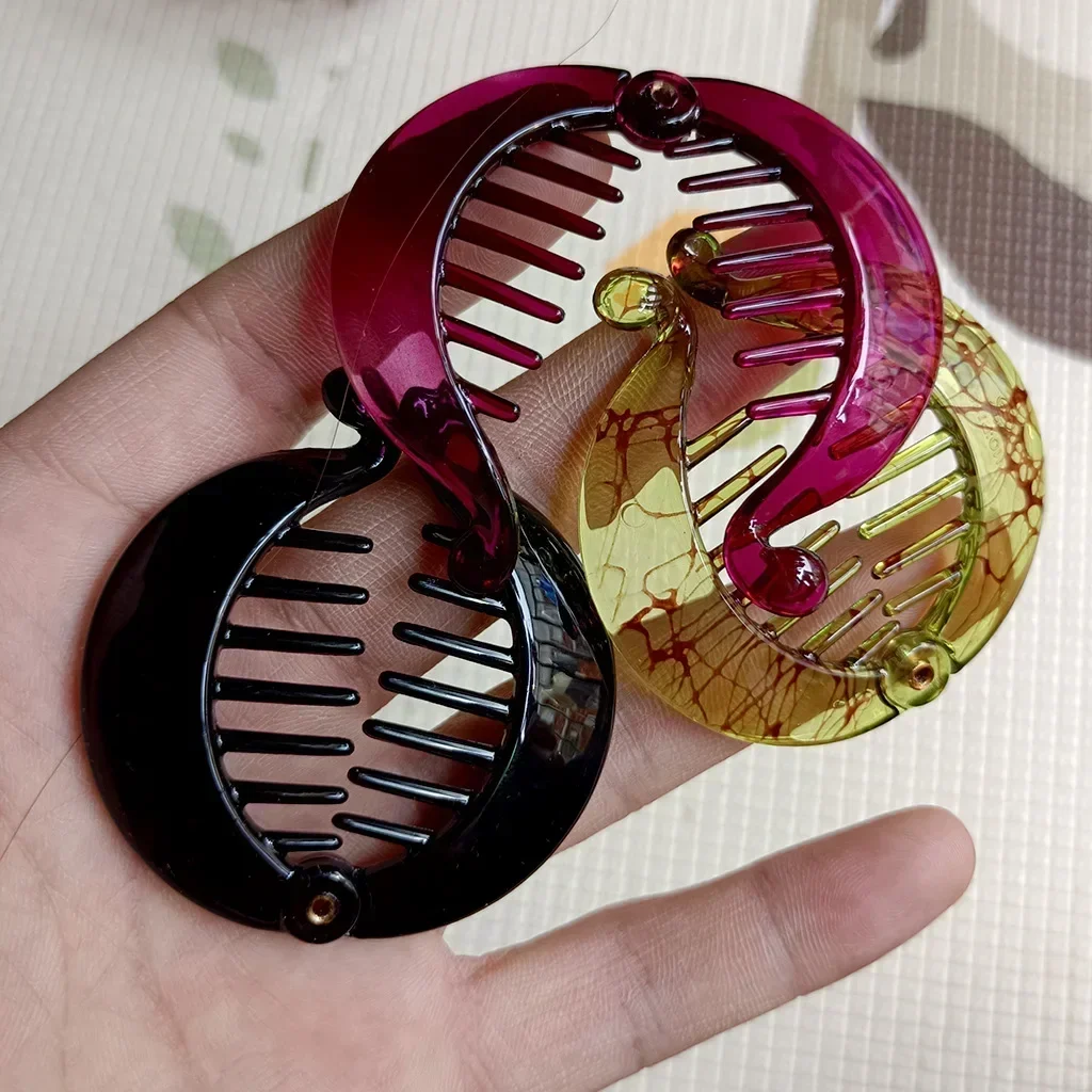 Small Round Shape Ponytail Hair Claw Clip Women Girls Banana Clip Crab Ponytail Holder Pro Hair Styling Accessories